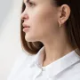 Серьги - пусеты Грани в красном золоте с07286 Оникс