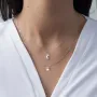 Двойное золотое колье Луна и звезда с фианитами кол01536 Оникс