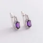 Серебряные серьги с аметистом и фианитами 2935/9р-AMET Оникс