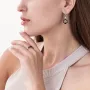 Серебряные серьги с синтетическими сапфирами и фианитами 2371/1р-NSPH Оникс