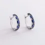 Серебряные серьги с синтетическими сапфирами 2957/9р-NSPH Оникс