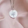Срібний кулон з гравіюванням Квіточки 132724кол.