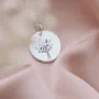 Срібний кулон з гравіюванням Квіточки 132724кол.