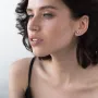 Золотые серьги - клаймберы с сердечками с05945 Оникс