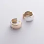 Серьги - кольца из желтого и белого золота с01275 Оникс