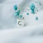 Срібна сережка-каффа Місяць (матова) 122703l Онікс