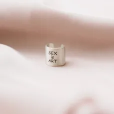 Срібна сережка-кафа Sex is art (матова) 122703s Онікс