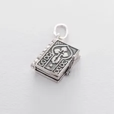 Серебряная подвеска Книга с молитвой Отче Наш (чернение) 132732 Оникс