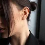 Сережки-протяжки Мандрівники у жовтому золоті с07112 Онікс