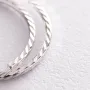 Серьги - кольца в белом золоте (2.9 см) с07145 Оникс