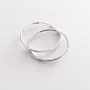 Серьги - кольца в белом золоте (2.9 см) с07145 Оникс