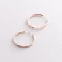 Серьги - кольца в красном золоте (2.2 см) с01876 Оникс