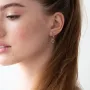 Серьги Сердечки в белом золоте с05940 Оникс