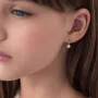 Золоті сережки-підвіски з фіанітами.