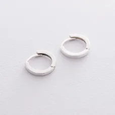 Серьги-кольца в серебре 122630 Оникс