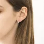Золоті сережки-підвіски з фіанітами.