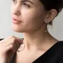 Серьги - кольца Гармония в красном золоте с06693 Оникс