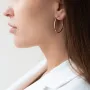 Сережки - каблучки в червоному золоті (3.4 см) с01878 Онікс