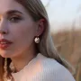 Золоті сережки Великі монети с06498 Онікс