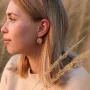 Золоті сережки Великі монети с06498 Онікс