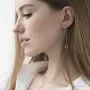 Серьги Кружочки на цепочке в красном золоте с07271 Оникс