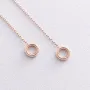 Серьги Кружочки на цепочке в красном золоте с07271 Оникс