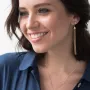 Висячие серьги из красного золота с06319 Оникс