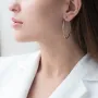 Серьги - кольца в белом золоте (4.6 см) с07142 Оникс