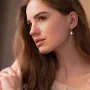 Серьги Клевер в белом золоте с06861 Оникс