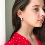 Маленькие серьги Скромность в серебре 122497 Оникс