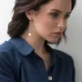 Висячие серьги Клевер из красного золота с06352 Оникс