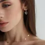 Серьги Сердечки в желтом золоте (эмаль) с07174 Оникс
