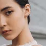 Золотые серьги - клаймберы Сердечки с06443 Оникс