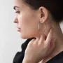 Сережки - каблучки Гармонія у білому золоті с06692 Онікс