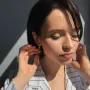 Золоті сережки Сонце на англійській застібці с05516 Онікс
