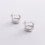 Серьги Клевер в белом золоте (перламутр) с07285 Оникс