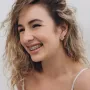 Золоті сережки з фіанітами.