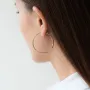 Серьги - кольца в желтом золоте (4.0 см) с07188 Оникс