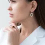 Серьги Клевер в красном золоте (эмаль) с07176 Оникс