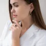 Серьги Клевер в красном золоте (эмаль) с06809 Оникс