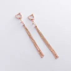 Серьги Игривость в красном золоте (фианиты) с06870 Оникс