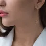 Серьги Кружочки на цепочке в желтом золоте с07231 Оникс