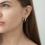Золоті сережки з фіанітами, діаметр: 22 мм с05020 Онікс