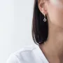 Золотые серьги Клевер с фианитом с04923 Оникс