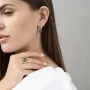 Золоті сережки-підвіски з фіанітами.
