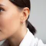 Серьги Сердечки в желтом золоте с07103 Оникс