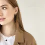 Серьги Клевер в белом золоте (оникс) с06902 Оникс