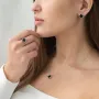 Серьги Клевер в белом золоте (оникс) с06902 Оникс