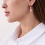 Золоті сережки-підвіски з фіанітами.