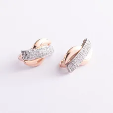 Золоті сережки з фіанітами.